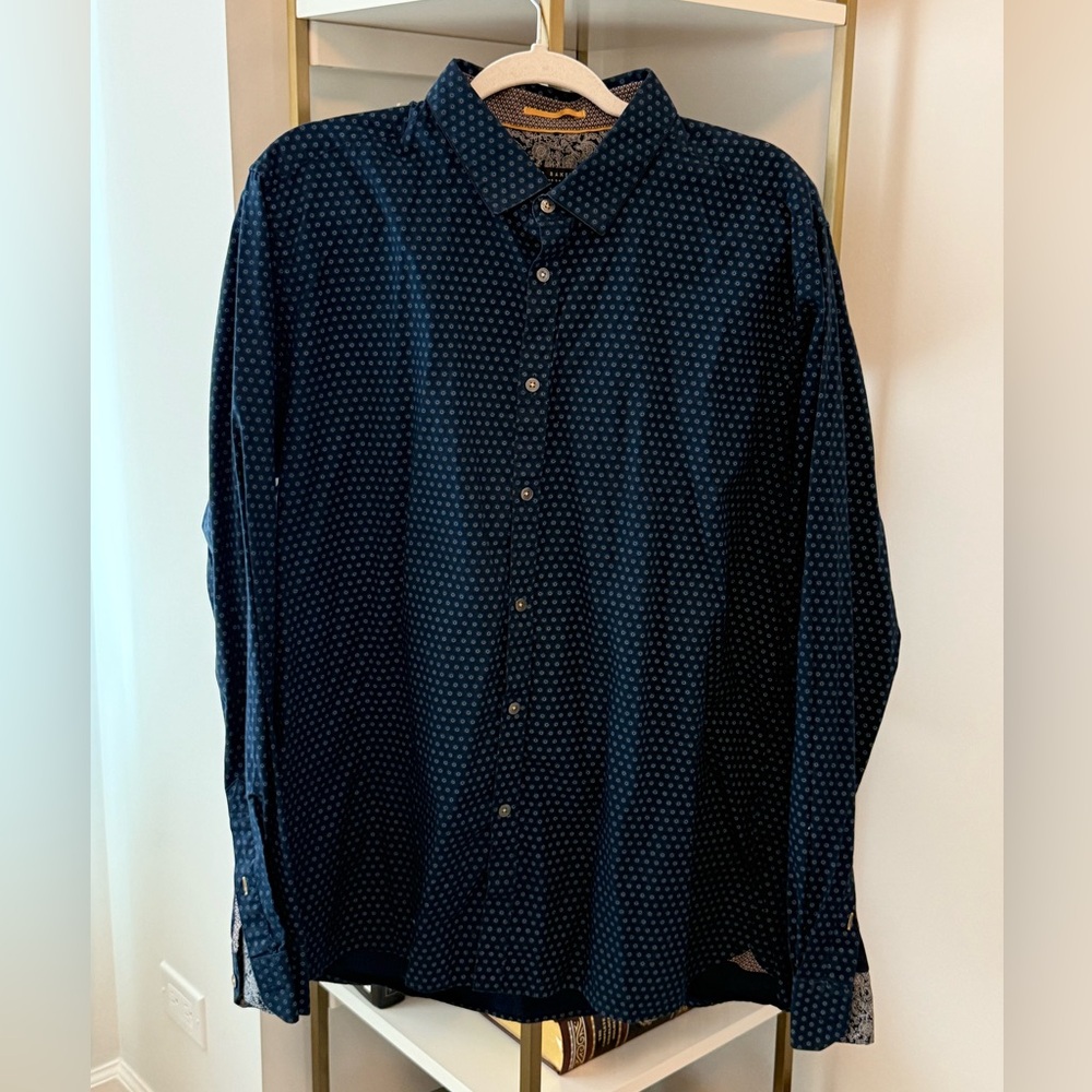 Ted Baker Dark Blue Geometric Shirt